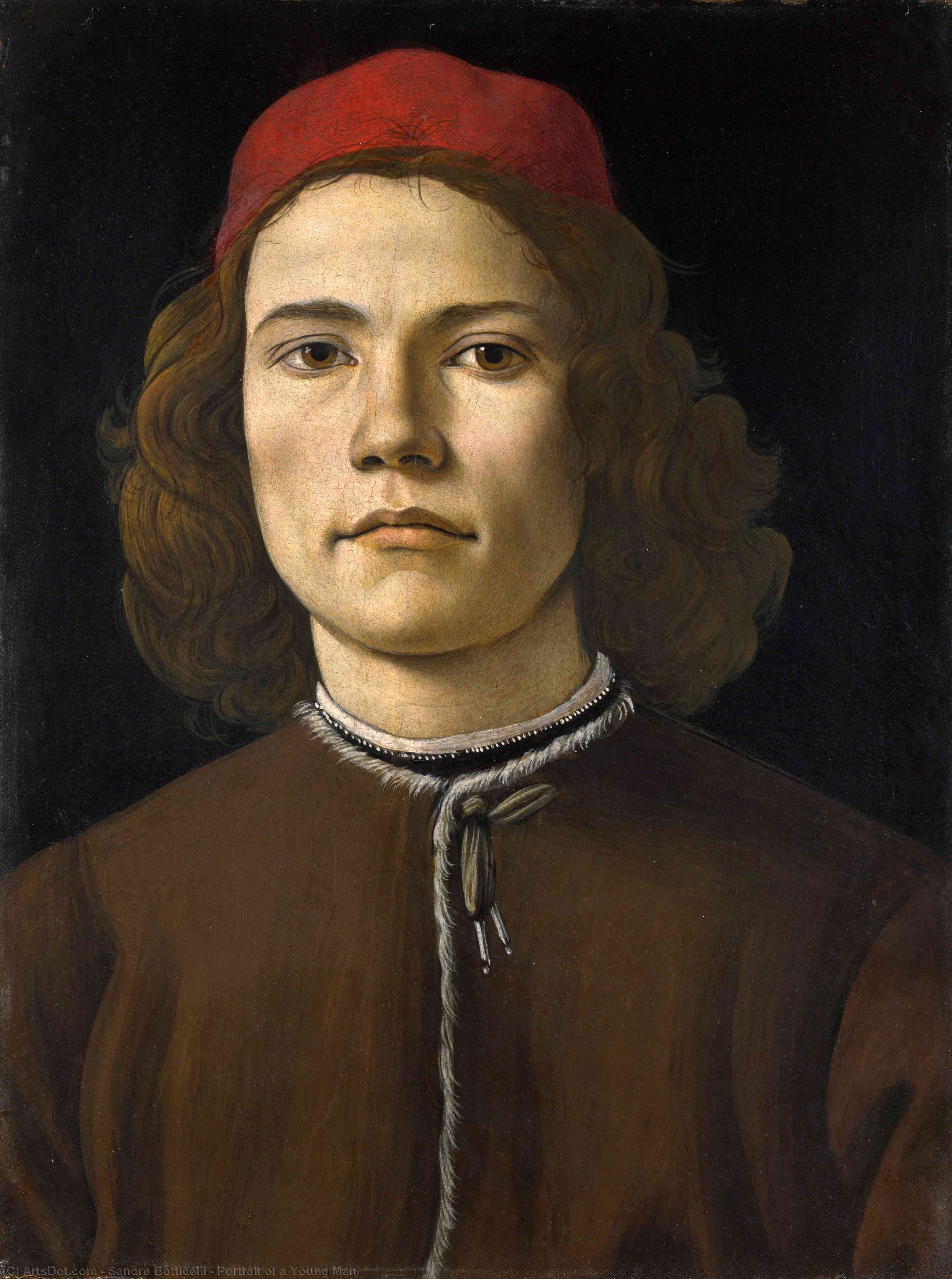 Wikioo.org – L'Enciclopedia delle Belle Arti - Pittura, Opere di Sandro Botticelli - ritratto di una giovani  L uomo
