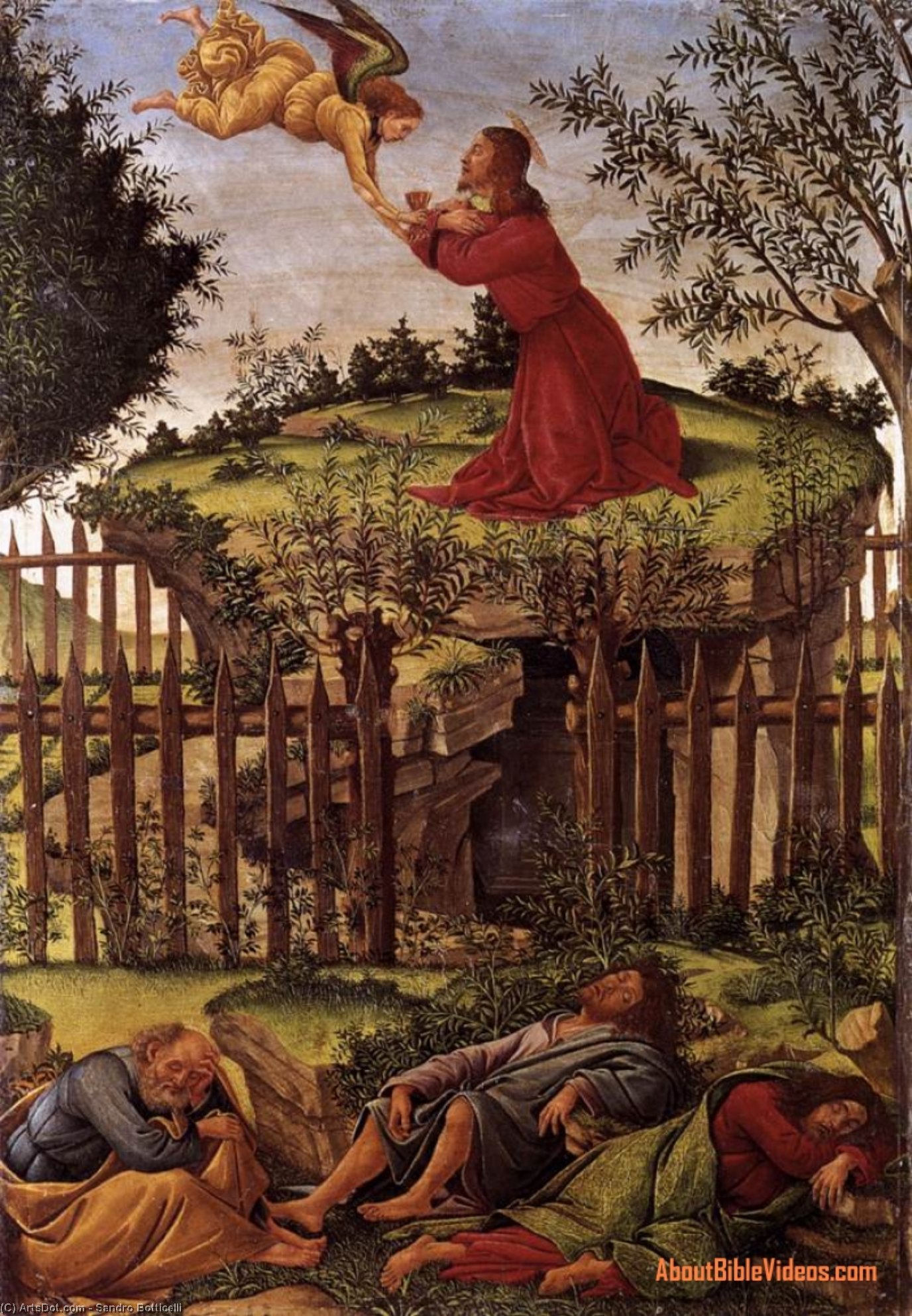 Wikioo.org - Die Enzyklopädie bildender Kunst - Malerei, Kunstwerk von Sandro Botticelli - Die Qual im Garten