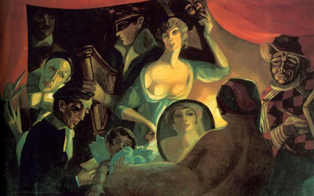 Wikioo.org - The Encyclopedia of Fine Arts - Painting, Artwork by Sergey Yurievich Sudeikin - Cabaret ''Halt of Comedians'' (My Life)