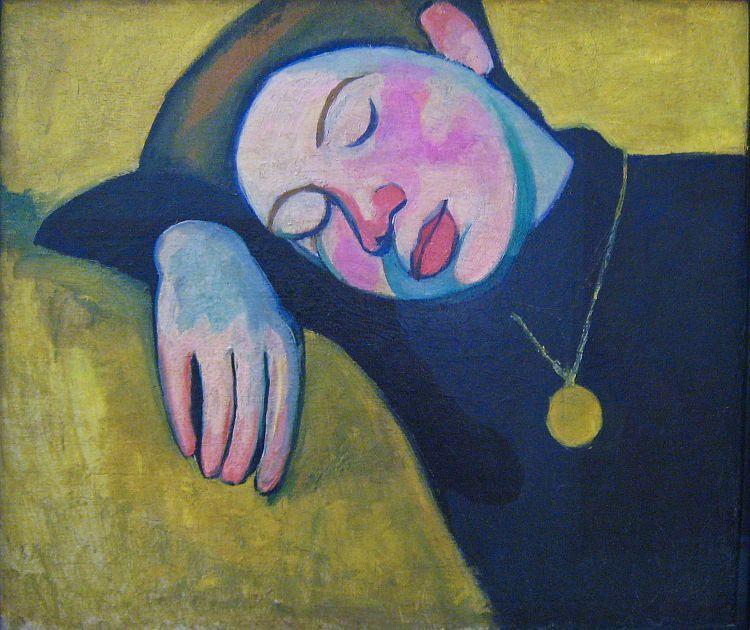 Wikioo.org - The Encyclopedia of Fine Arts - Painting, Artwork by Sonia Delaunay (Sarah Ilinitchna Stern) - Sleeping girl