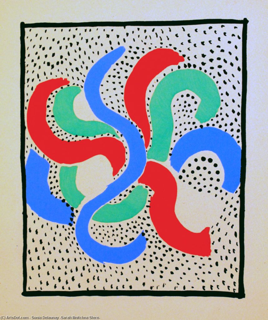 WikiOO.org - Encyclopedia of Fine Arts - Maalaus, taideteos Sonia Delaunay (Sarah Ilinitchna Stern) - Composition 28