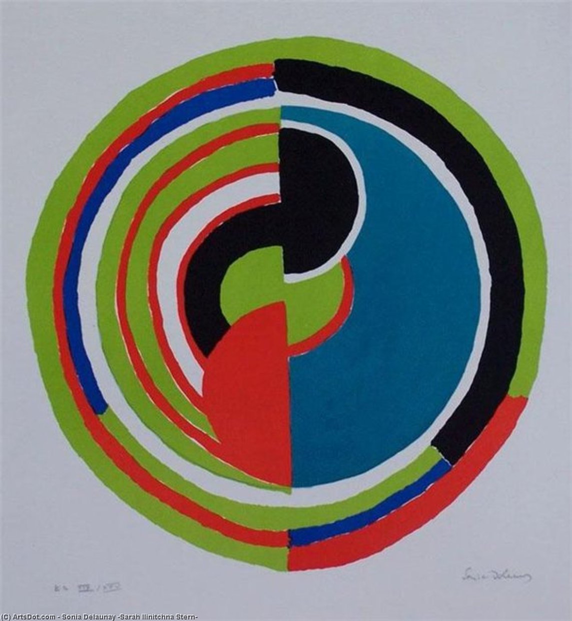 Wikioo.org - The Encyclopedia of Fine Arts - Painting, Artwork by Sonia Delaunay (Sarah Ilinitchna Stern) - Abstract Swirl