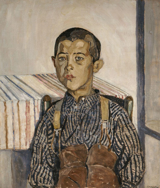 WikiOO.org - Enciklopedija dailės - Tapyba, meno kuriniai Spyros Papaloukas - Boy wearing suspenders