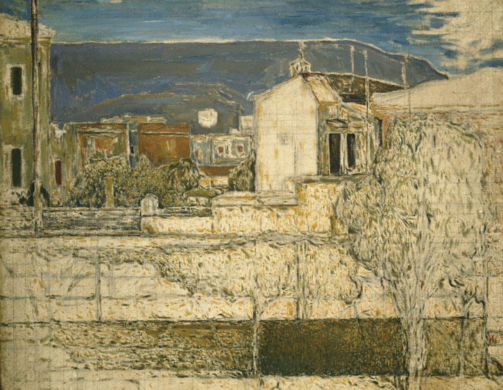 WikiOO.org - Encyclopedia of Fine Arts - Maalaus, taideteos Spyros Papaloukas - Houses at Kypriadi