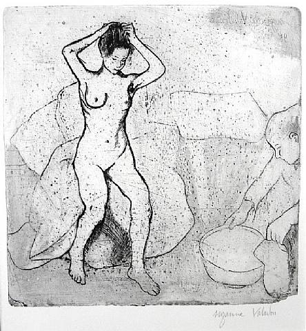 WikiOO.org - אנציקלופדיה לאמנויות יפות - ציור, יצירות אמנות Suzanne Valadon - Woman Preparing for a Bath