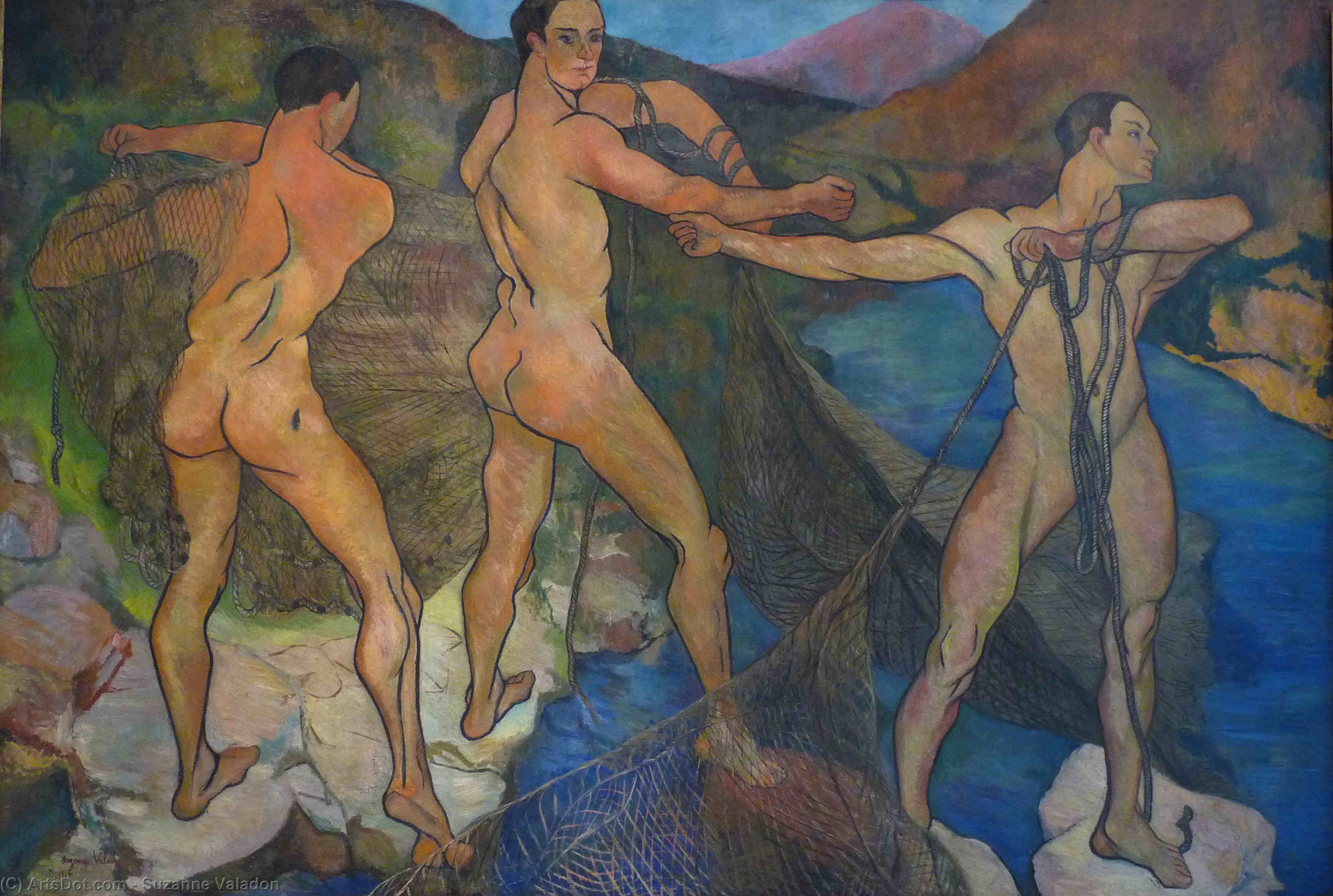 Wikioo.org - The Encyclopedia of Fine Arts - Painting, Artwork by Suzanne Valadon - Casting the Net