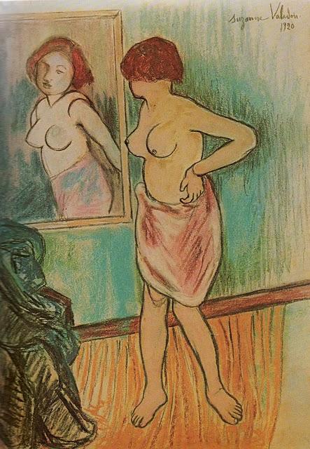 WikiOO.org - Encyclopedia of Fine Arts - Lukisan, Artwork Suzanne Valadon - Woman Looking at Herself in the Mirror