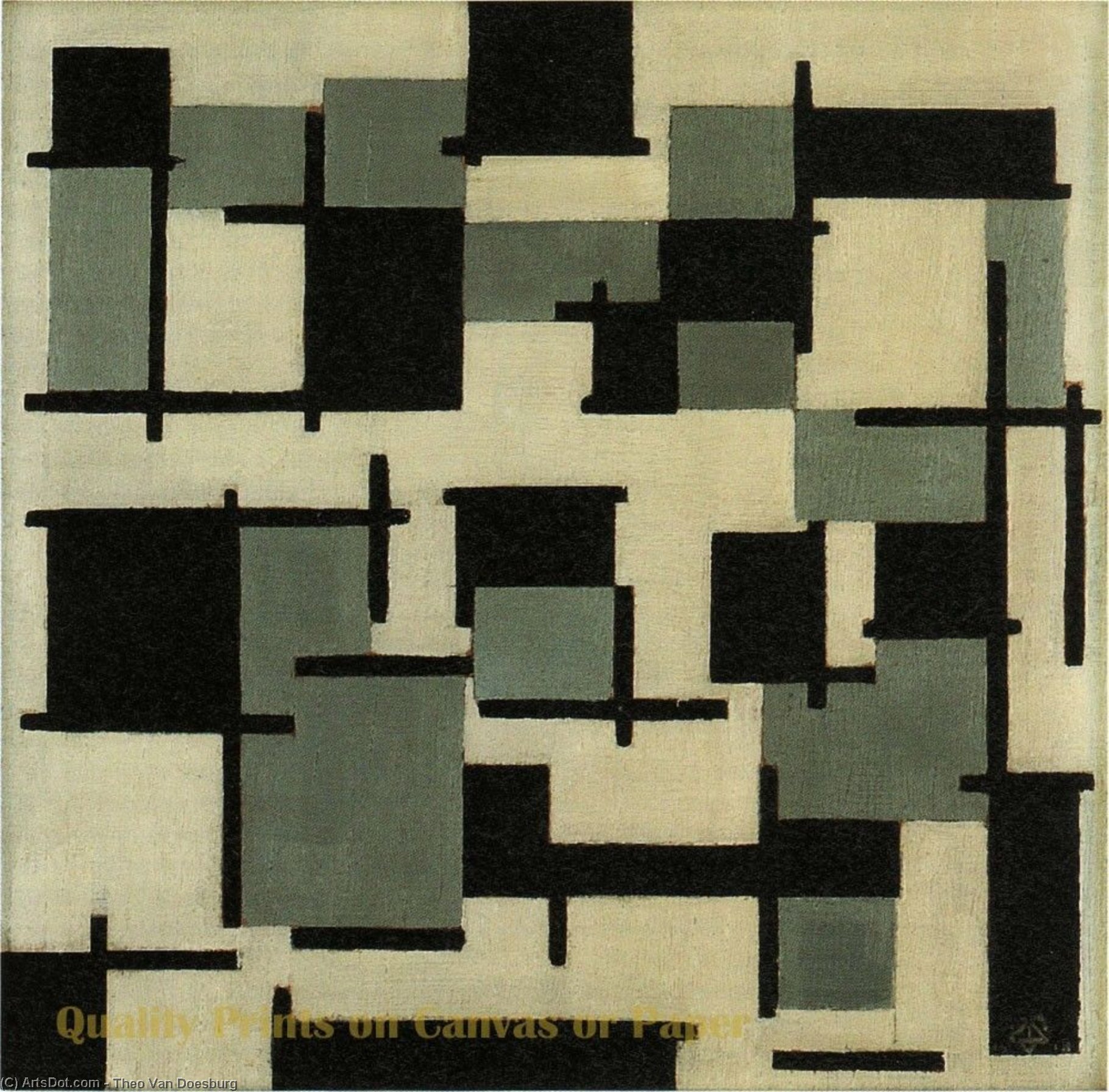 WikiOO.org - Enciclopédia das Belas Artes - Pintura, Arte por Theo Van Doesburg - Composition XIII