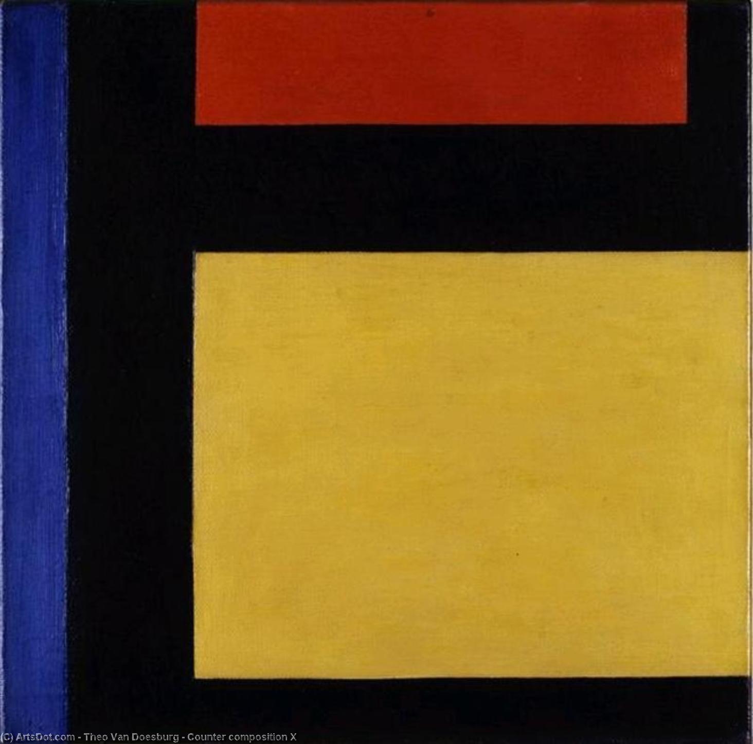 WikiOO.org - Encyclopedia of Fine Arts - Maleri, Artwork Theo Van Doesburg - Counter composition X
