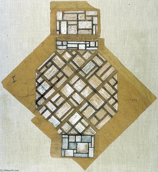 Wikioo.org - Bách khoa toàn thư về mỹ thuật - Vẽ tranh, Tác phẩm nghệ thuật Theo Van Doesburg - Sketch for the ceiling