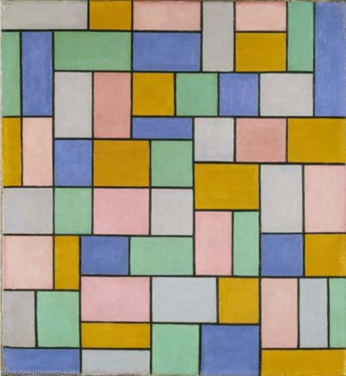 Wikioo.org - The Encyclopedia of Fine Arts - Painting, Artwork by Theo Van Doesburg - Composition in dissonances