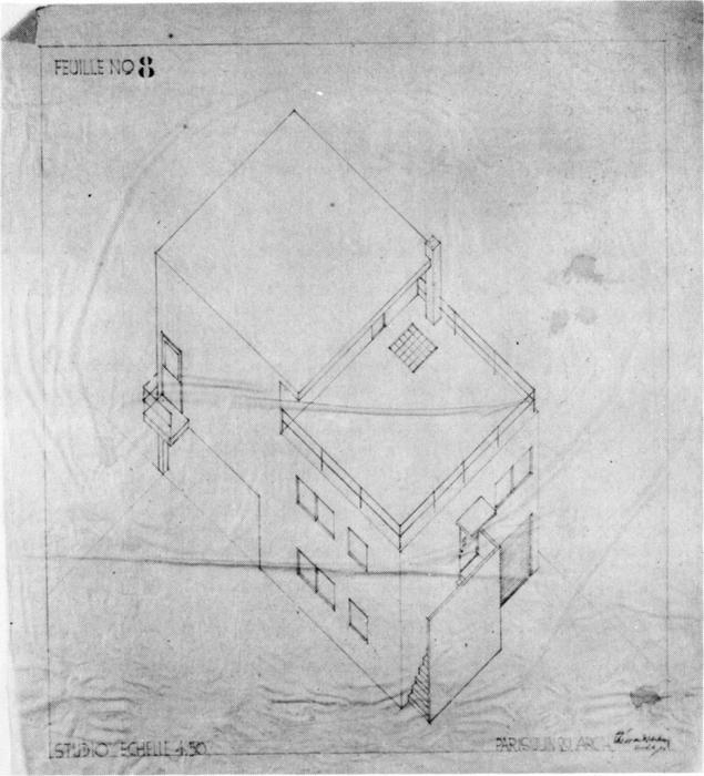 Wikioo.org - The Encyclopedia of Fine Arts - Painting, Artwork by Theo Van Doesburg - Axonometric drawing of the house in Meudon