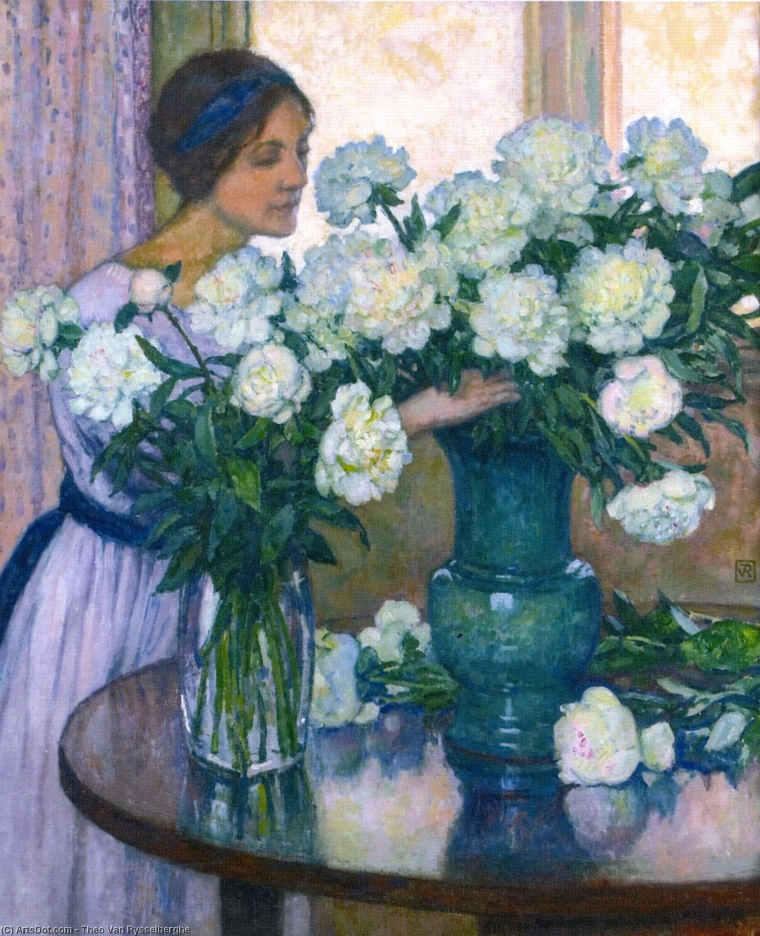 Wikioo.org - The Encyclopedia of Fine Arts - Painting, Artwork by Theo Van Rysselberghe - White Peonies