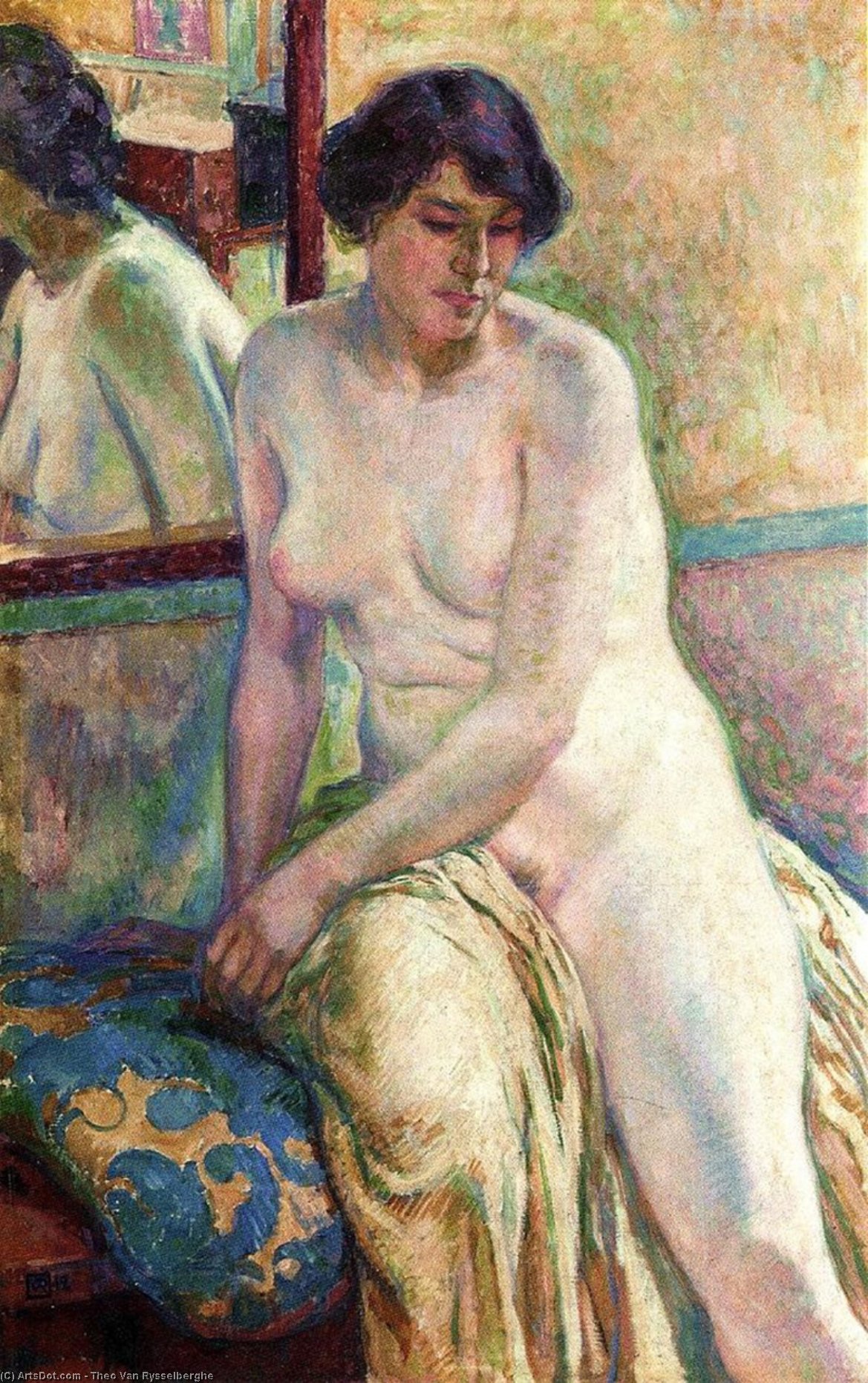 WikiOO.org - Encyclopedia of Fine Arts - Maleri, Artwork Theo Van Rysselberghe - Venetian Woman (Marcella)