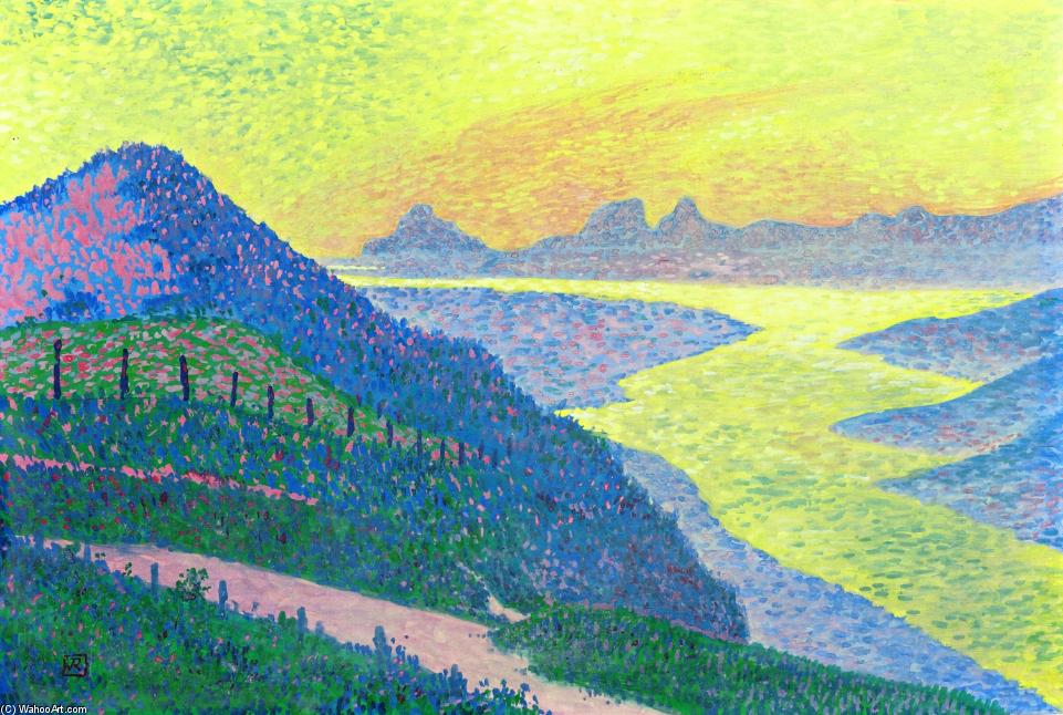 WikiOO.org - Encyclopedia of Fine Arts - Lukisan, Artwork Theo Van Rysselberghe - Sunset at Ambleteuse