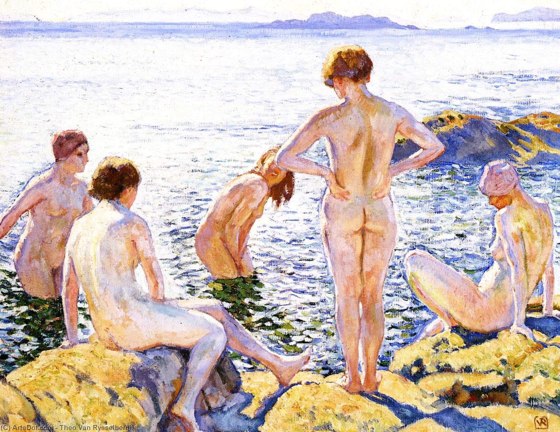 Wikioo.org - The Encyclopedia of Fine Arts - Painting, Artwork by Theo Van Rysselberghe - Bathers