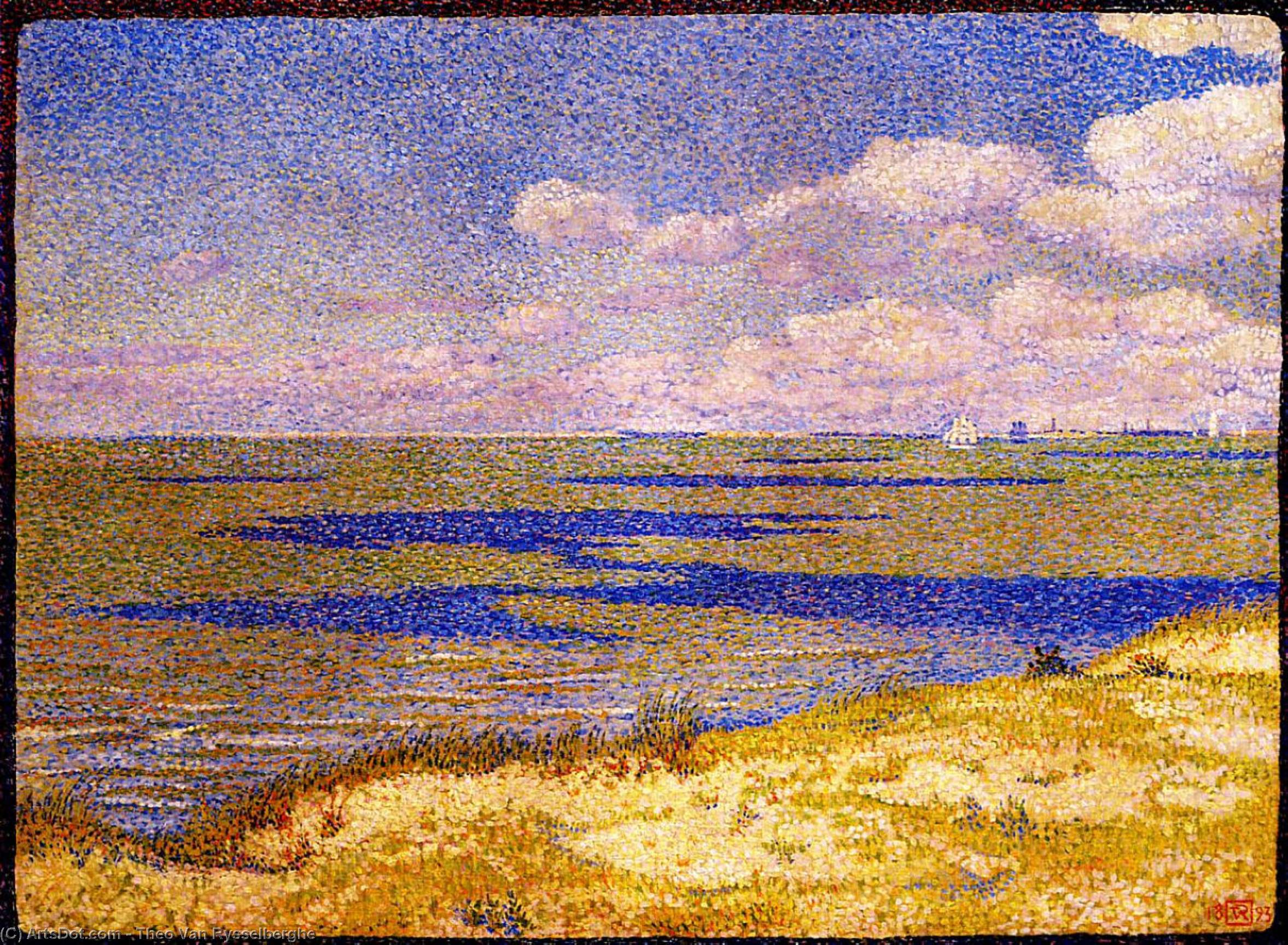 Wikioo.org - The Encyclopedia of Fine Arts - Painting, Artwork by Theo Van Rysselberghe - View of the River Scheldt
