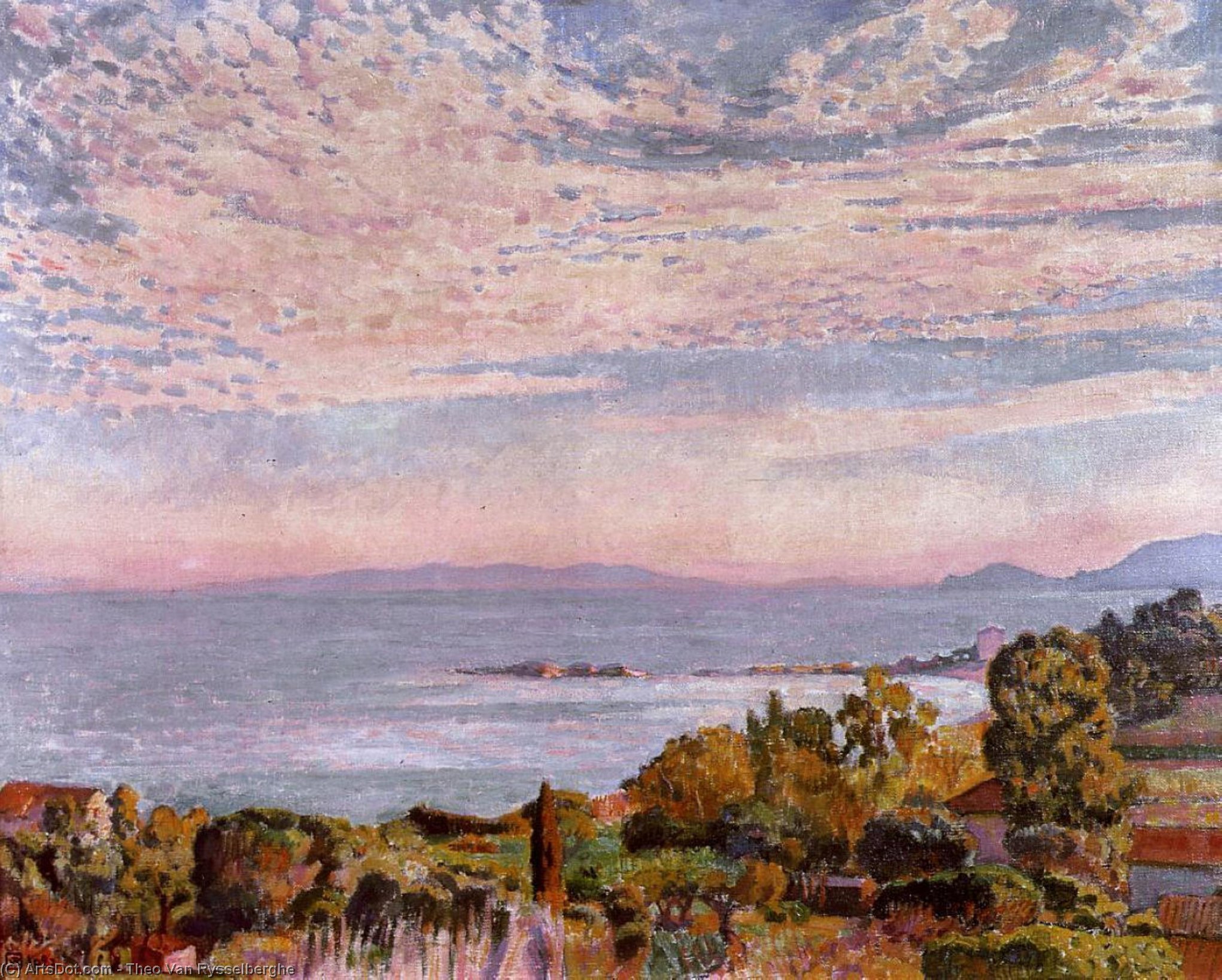 Wikioo.org - The Encyclopedia of Fine Arts - Painting, Artwork by Theo Van Rysselberghe - The Bay of St. Clair