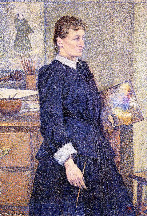 Wikioo.org - The Encyclopedia of Fine Arts - Painting, Artwork by Theo Van Rysselberghe - Anna Boch in Her Studio