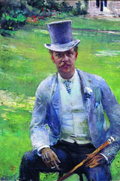 Wikioo.org - The Encyclopedia of Fine Arts - Painting, Artwork by Theo Van Rysselberghe - Portrait of Octave Maus as Dandy