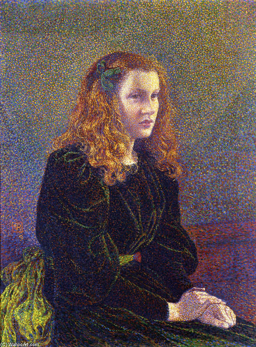 WikiOO.org - Encyclopedia of Fine Arts - Maleri, Artwork Theo Van Rysselberghe - Girl in Green