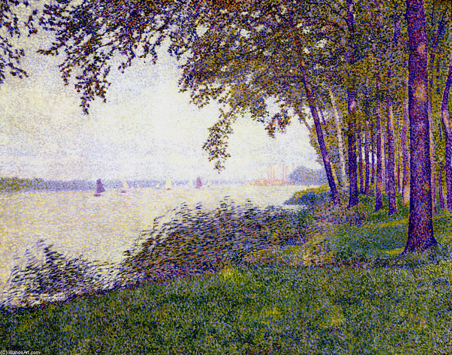 Wikioo.org - The Encyclopedia of Fine Arts - Painting, Artwork by Theo Van Rysselberghe - The Schelde Upstream from Antwerp After Fog