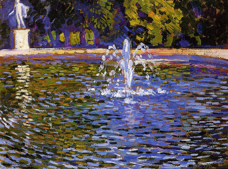 Wikioo.org - The Encyclopedia of Fine Arts - Painting, Artwork by Theo Van Rysselberghe - The Fountain - Parc Sans Souci at Potsdam