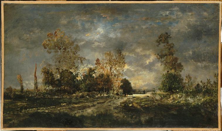 WikiOO.org - 百科事典 - 絵画、アートワーク Theodore Robinson - フォンテーヌブローの森の中の道