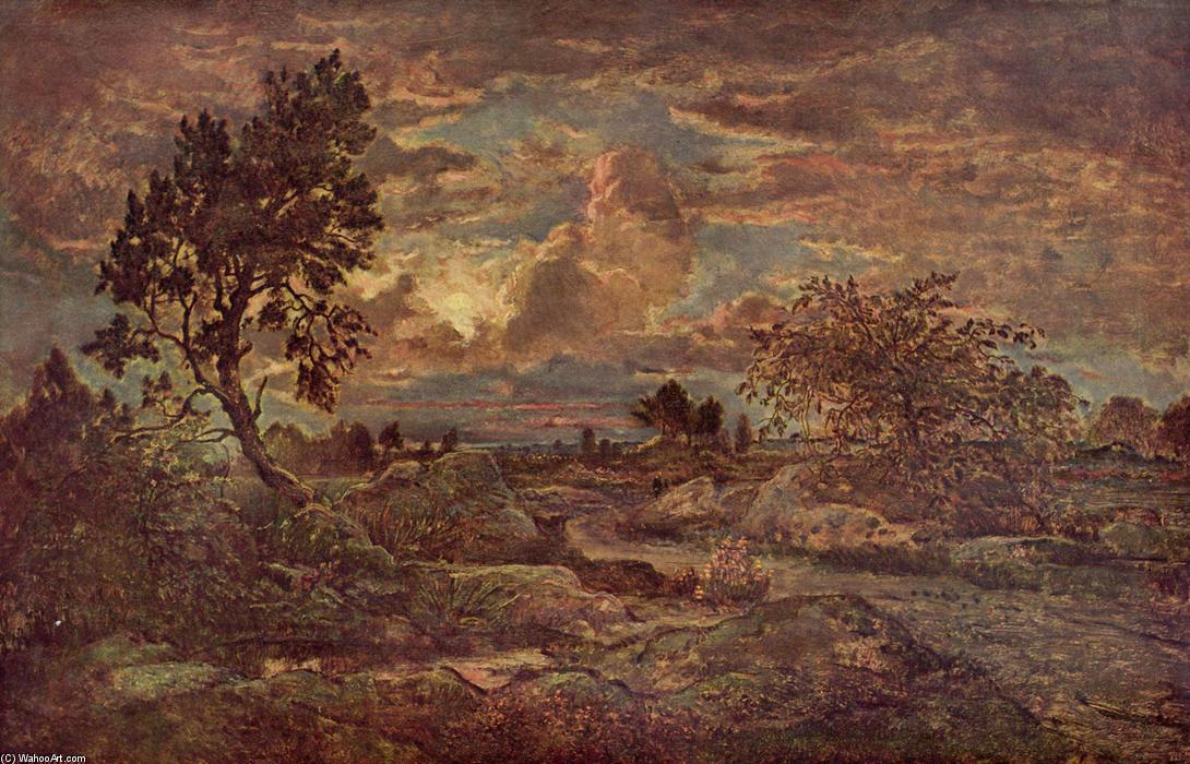 Wikioo.org - Die Enzyklopädie bildender Kunst - Malerei, Kunstwerk von Theodore Robinson - Sonnenuntergang am Arbonne