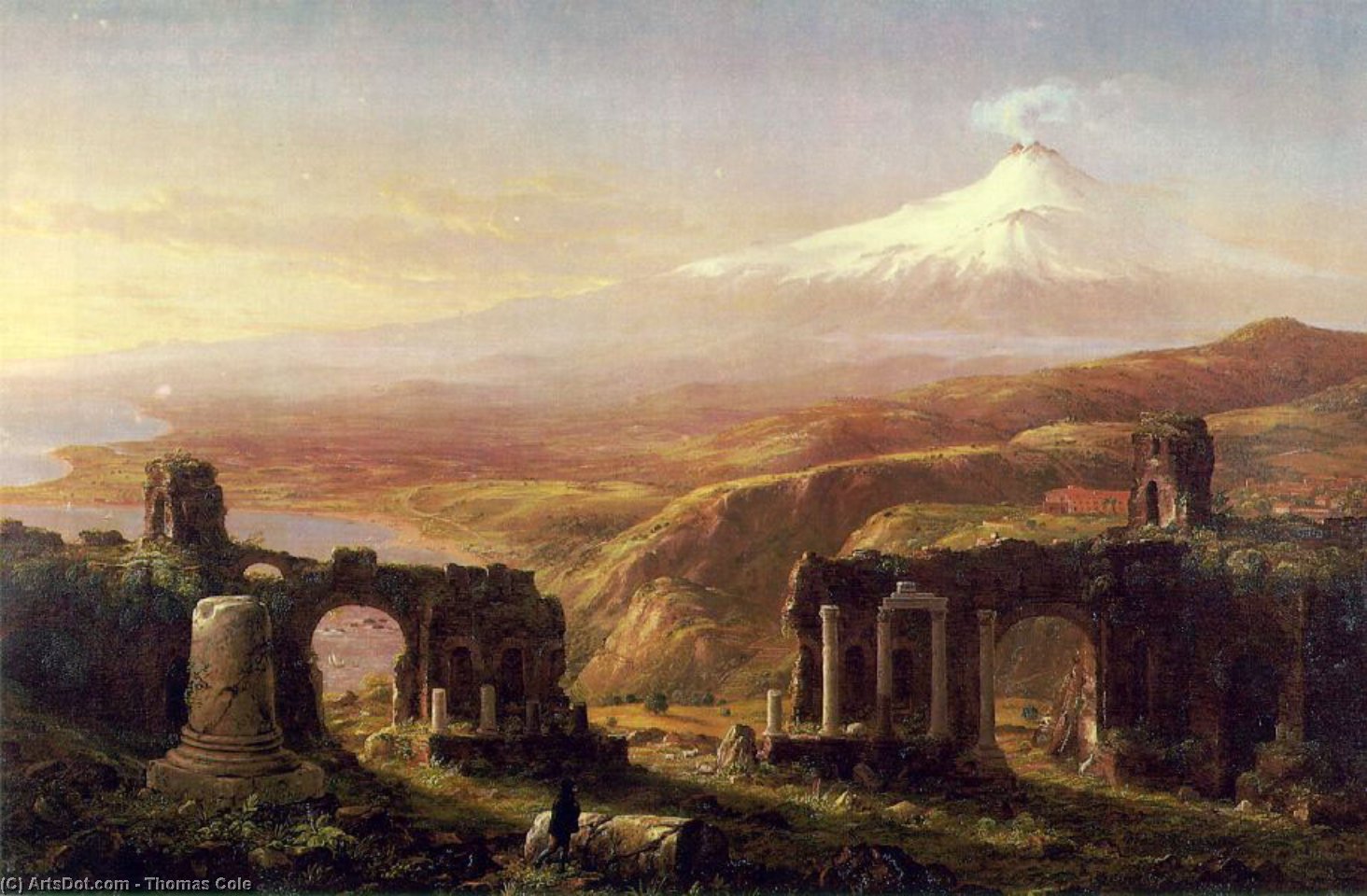 Wikioo.org - The Encyclopedia of Fine Arts - Painting, Artwork by Thomas Cole - Mount Aetna from Taormina