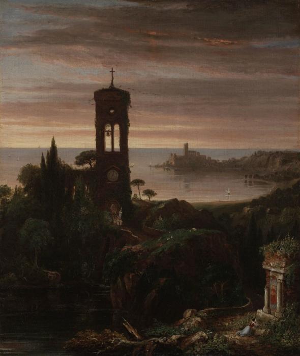 Wikioo.org - The Encyclopedia of Fine Arts - Painting, Artwork by Thomas Cole - The Vesper Hymn