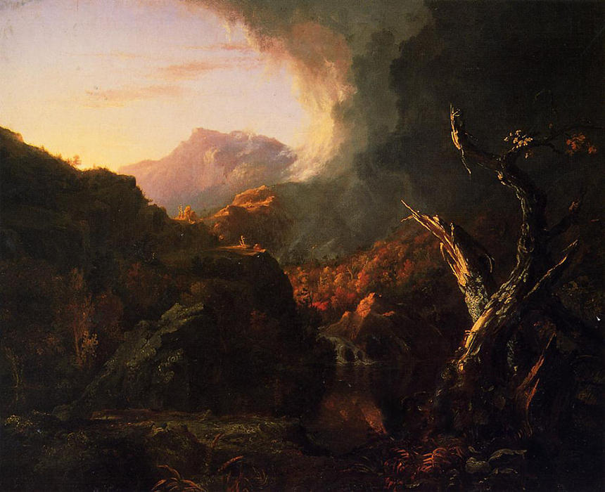 Wikioo.org - The Encyclopedia of Fine Arts - Painting, Artwork by Thomas Cole - Landscape with Dead Tree