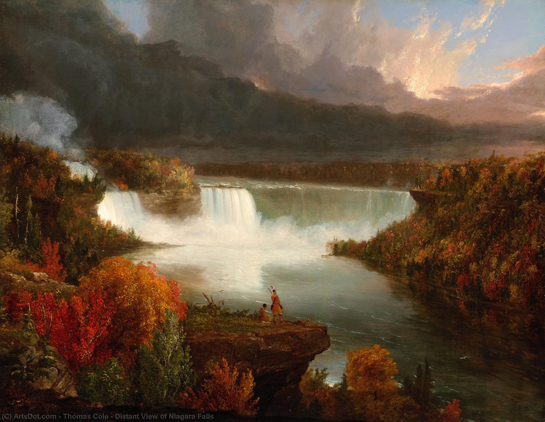 WikiOO.org - 百科事典 - 絵画、アートワーク Thomas Cole - 遠景 の  ナイアガラ  滝