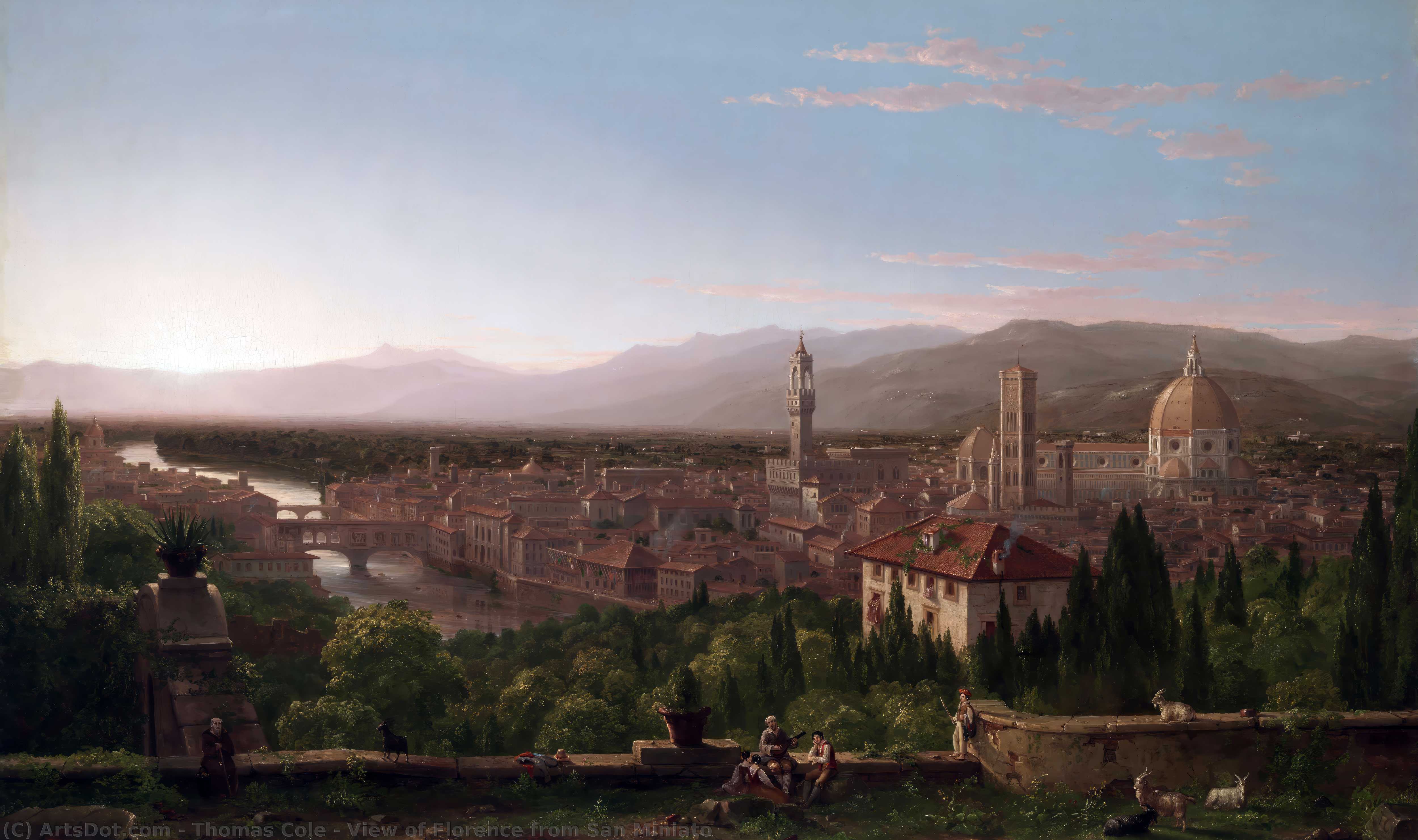 Wikioo.org - The Encyclopedia of Fine Arts - Painting, Artwork by Thomas Cole - View of Florence from San Miniato