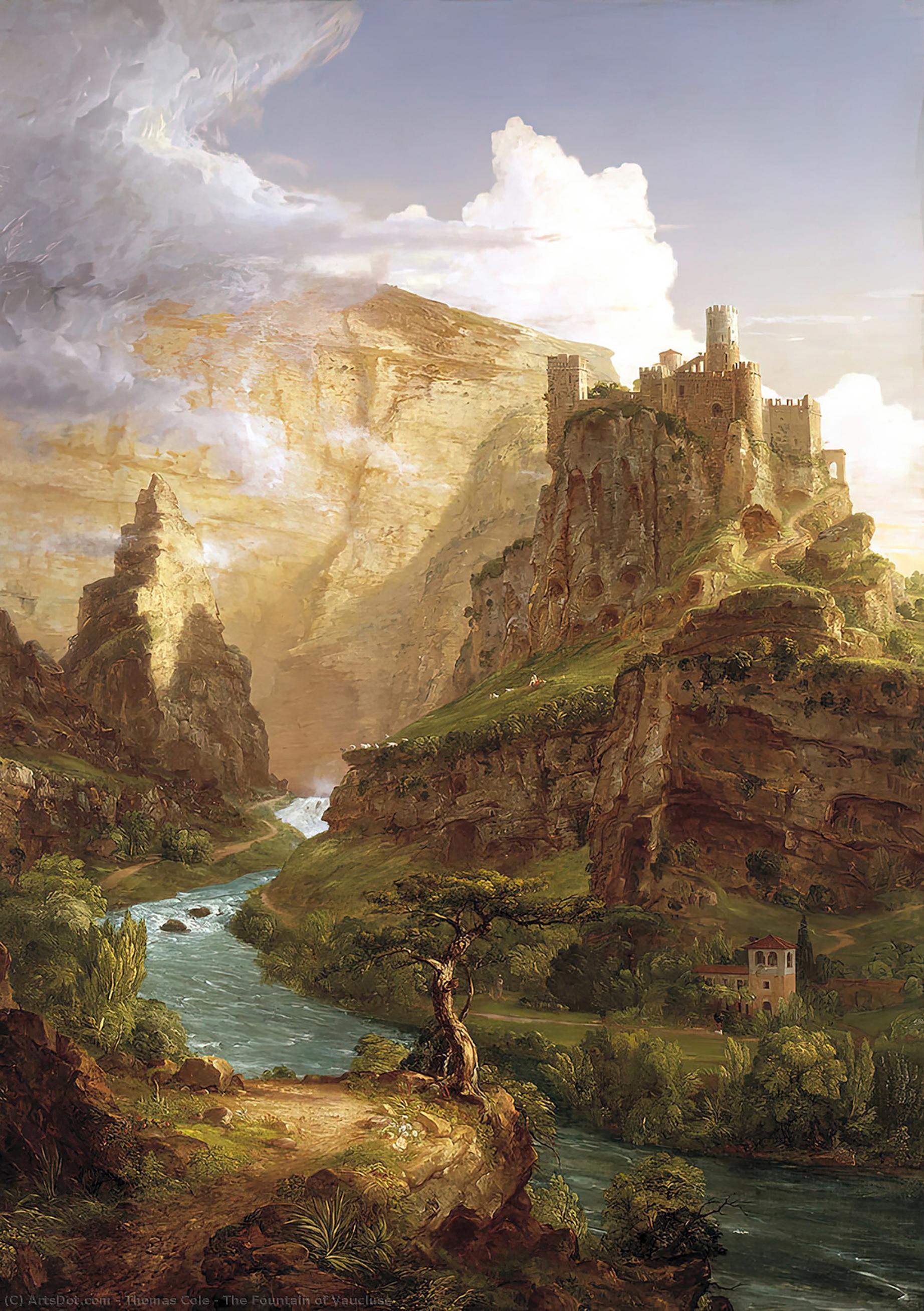 WikiOO.org - 백과 사전 - 회화, 삽화 Thomas Cole - The Fountain of Vaucluse