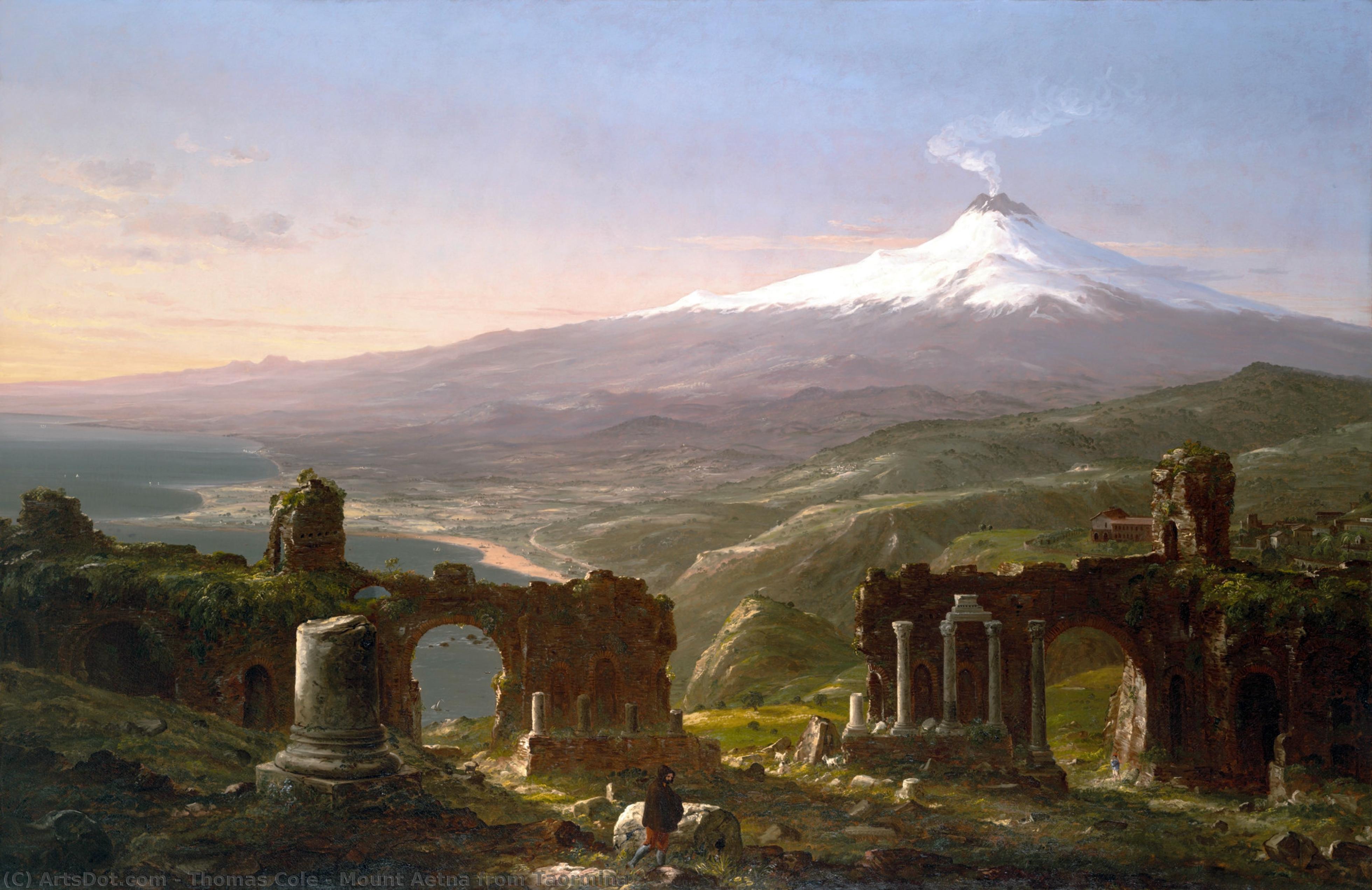 WikiOO.org - Encyclopedia of Fine Arts - Lukisan, Artwork Thomas Cole - Mount Aetna from Taormina