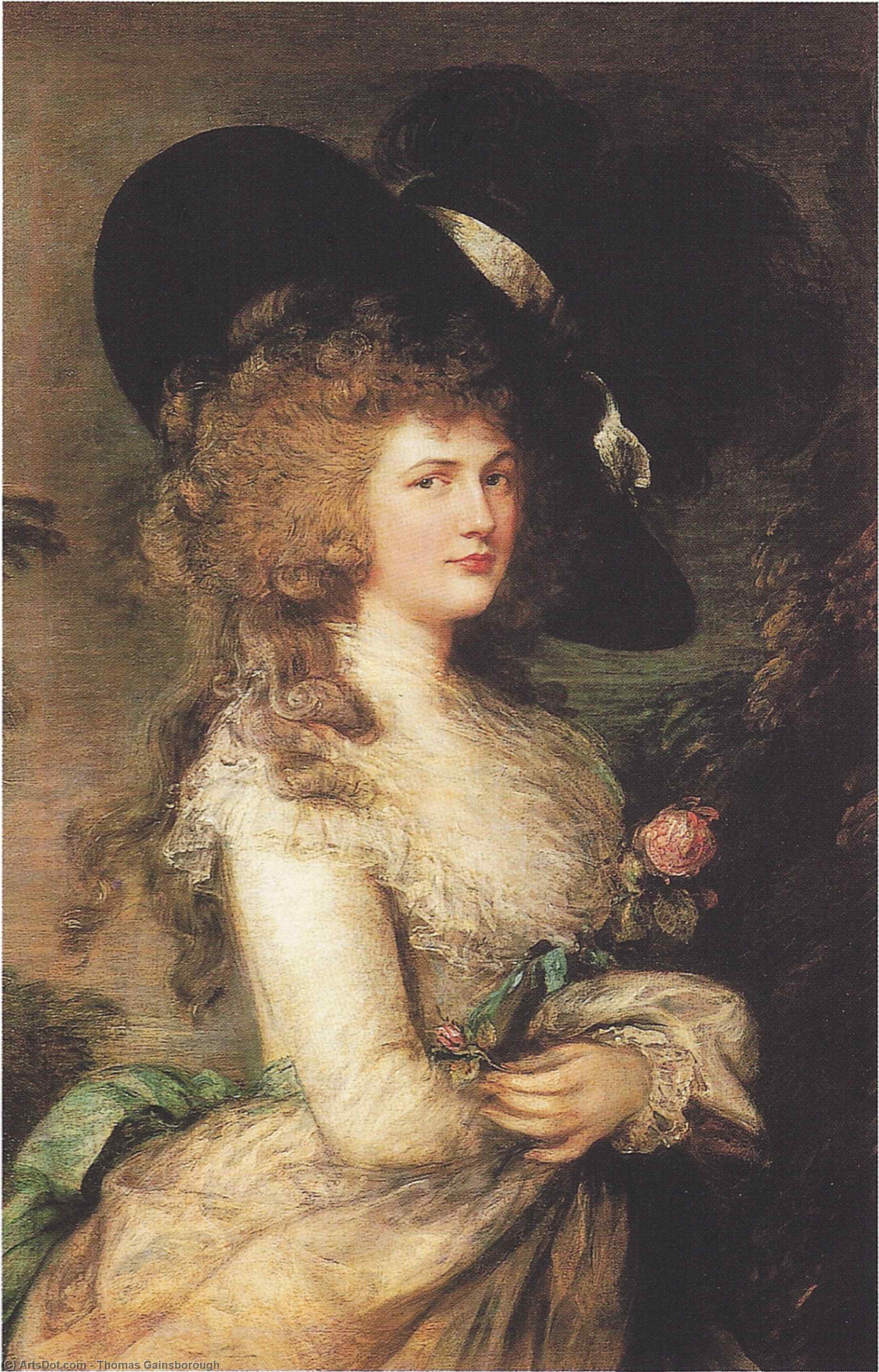 Wikioo.org - The Encyclopedia of Fine Arts - Painting, Artwork by Thomas Gainsborough - Portrait of Georgiana, Duchess of Devonshire