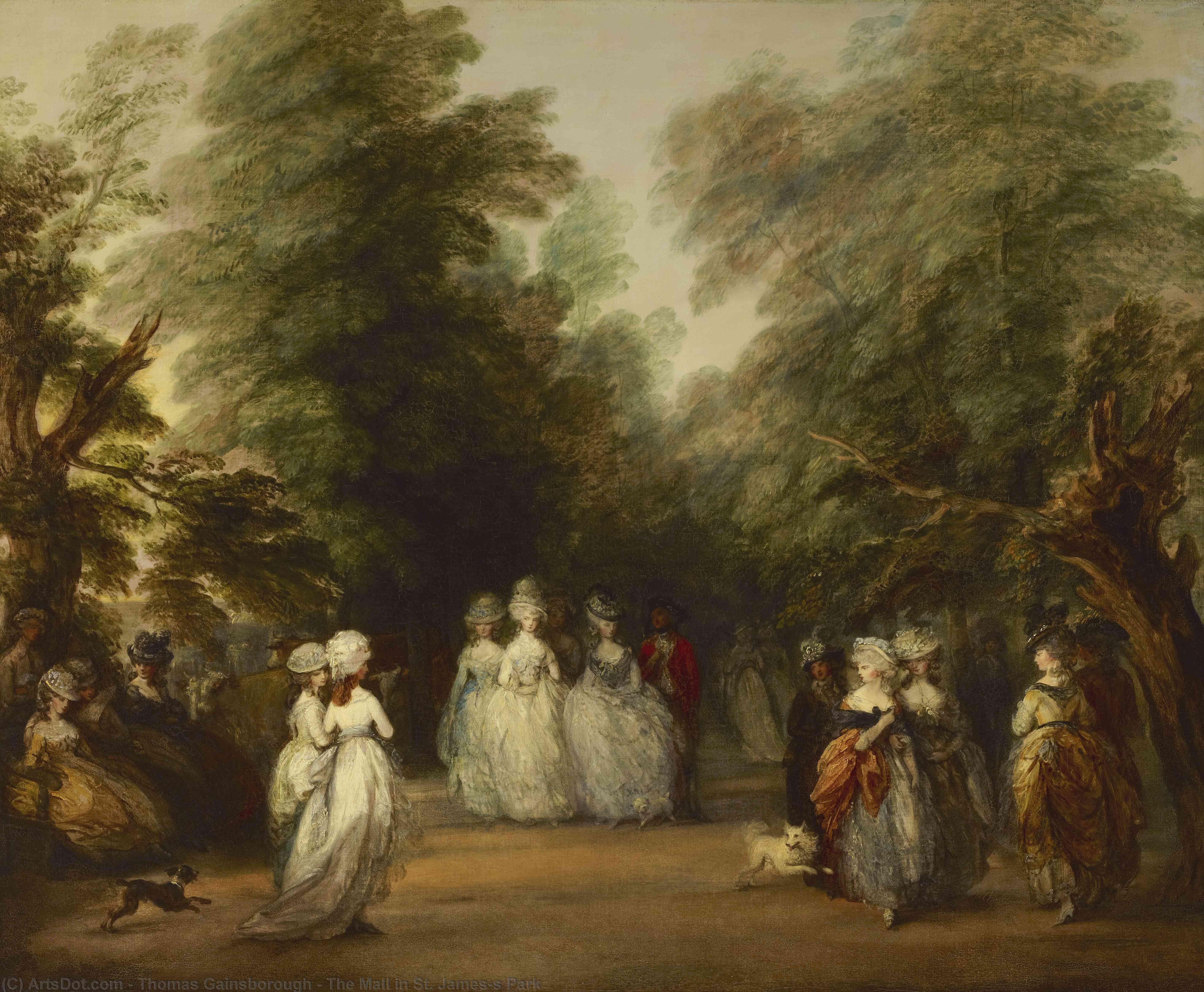 WikiOO.org - Encyclopedia of Fine Arts - Maleri, Artwork Thomas Gainsborough - The Mall in St. James's Park