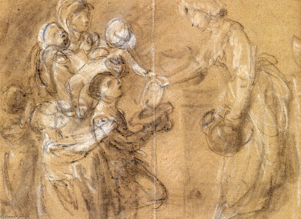 Wikoo.org - موسوعة الفنون الجميلة - اللوحة، العمل الفني Thomas Gainsborough - Study For ''Charity Relieving Distress''