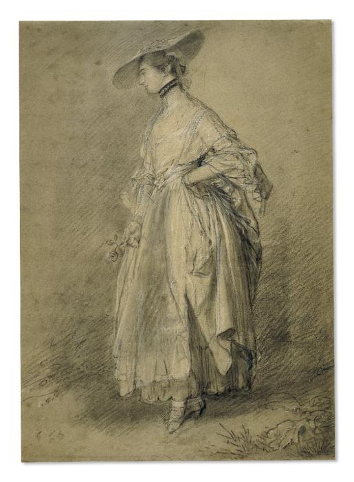 WikiOO.org - Енциклопедия за изящни изкуства - Живопис, Произведения на изкуството Thomas Gainsborough - A woman with a rose
