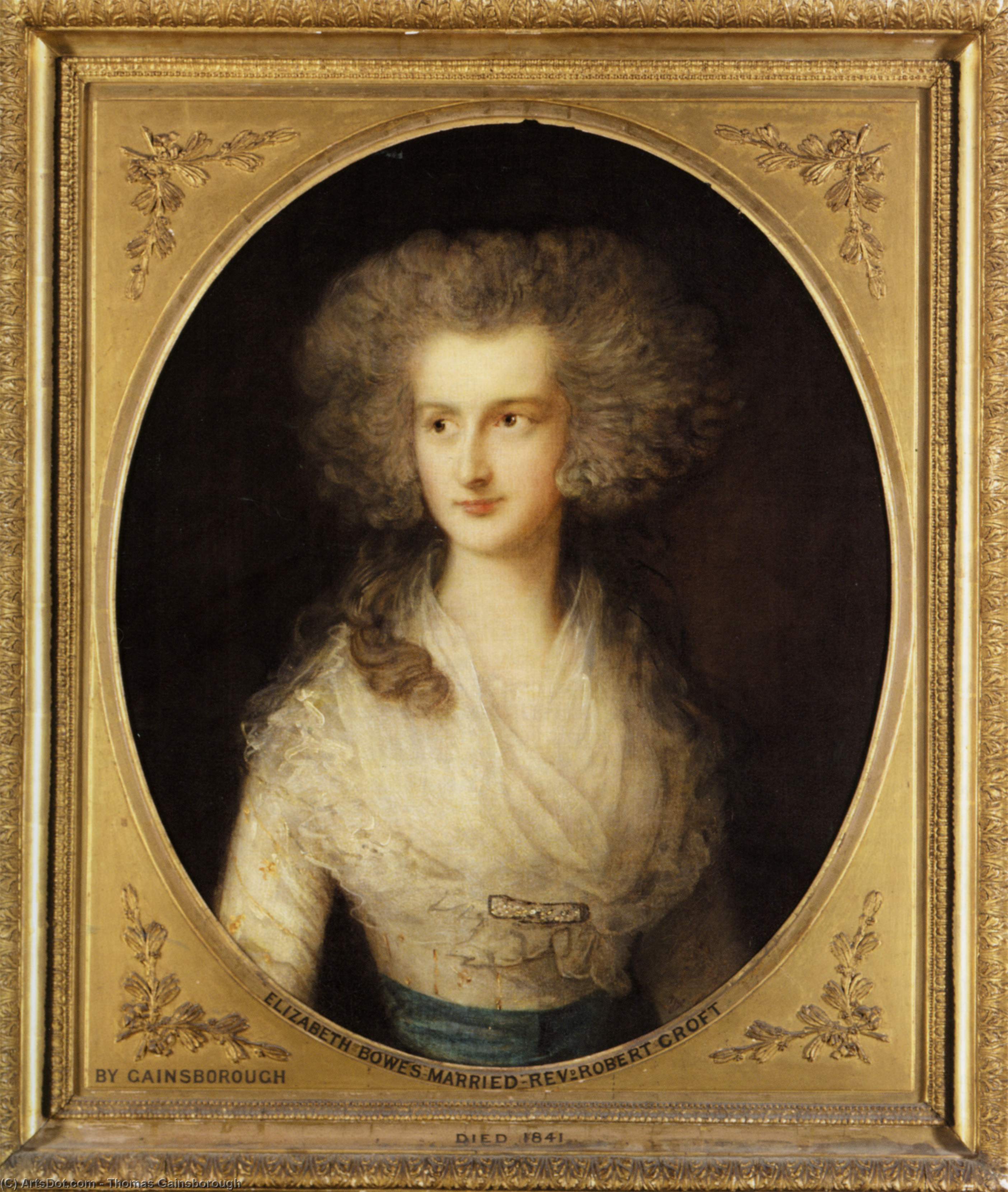Wikioo.org – L'Enciclopedia delle Belle Arti - Pittura, Opere di Thomas Gainsborough - ritratto di elisabetta Bowes