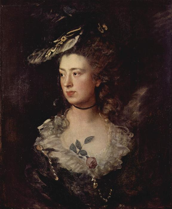 Wikoo.org - موسوعة الفنون الجميلة - اللوحة، العمل الفني Thomas Gainsborough - Portrait of the Mary Gainsborough