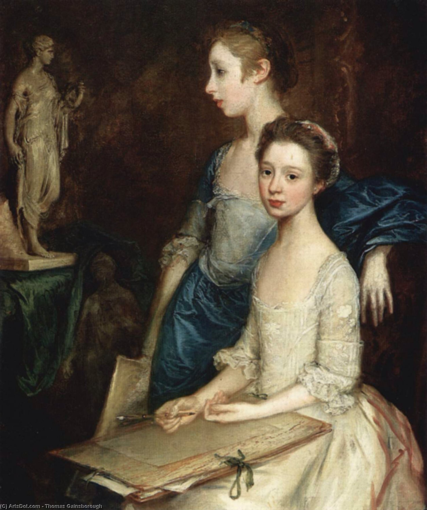Wikioo.org - The Encyclopedia of Fine Arts - Painting, Artwork by Thomas Gainsborough - Portrait of the Molly and Peggy