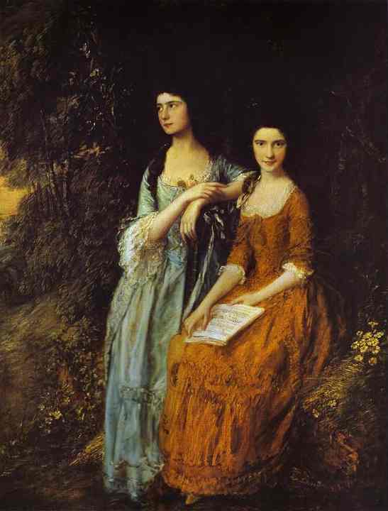 Wikioo.org – L'Encyclopédie des Beaux Arts - Peinture, Oeuvre de Thomas Gainsborough - Les Sœurs Linley (Mme Sheridan et Mme Tickell)