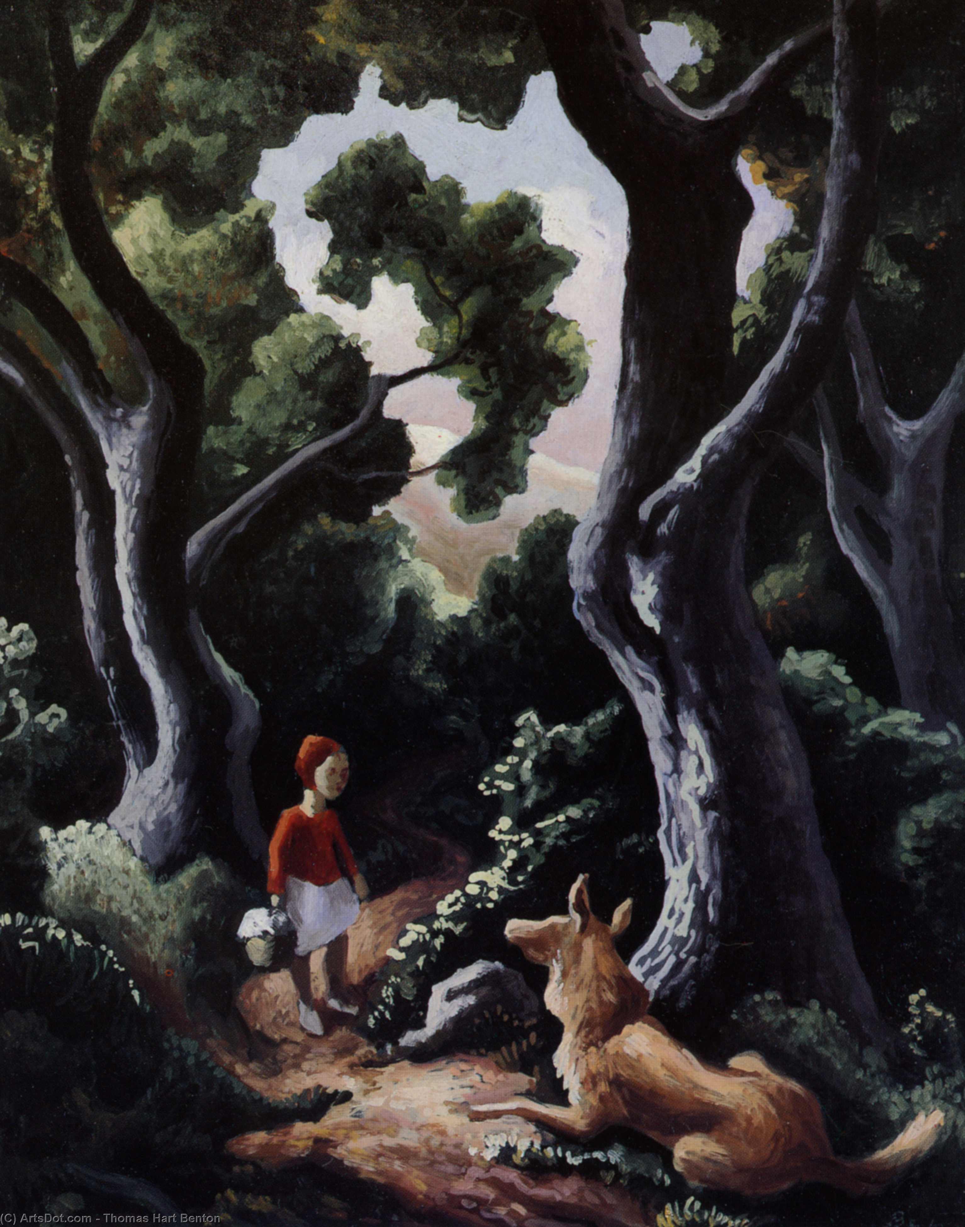 WikiOO.org - Encyclopedia of Fine Arts - Maleri, Artwork Thomas Hart Benton - Study for Jessie and Jake