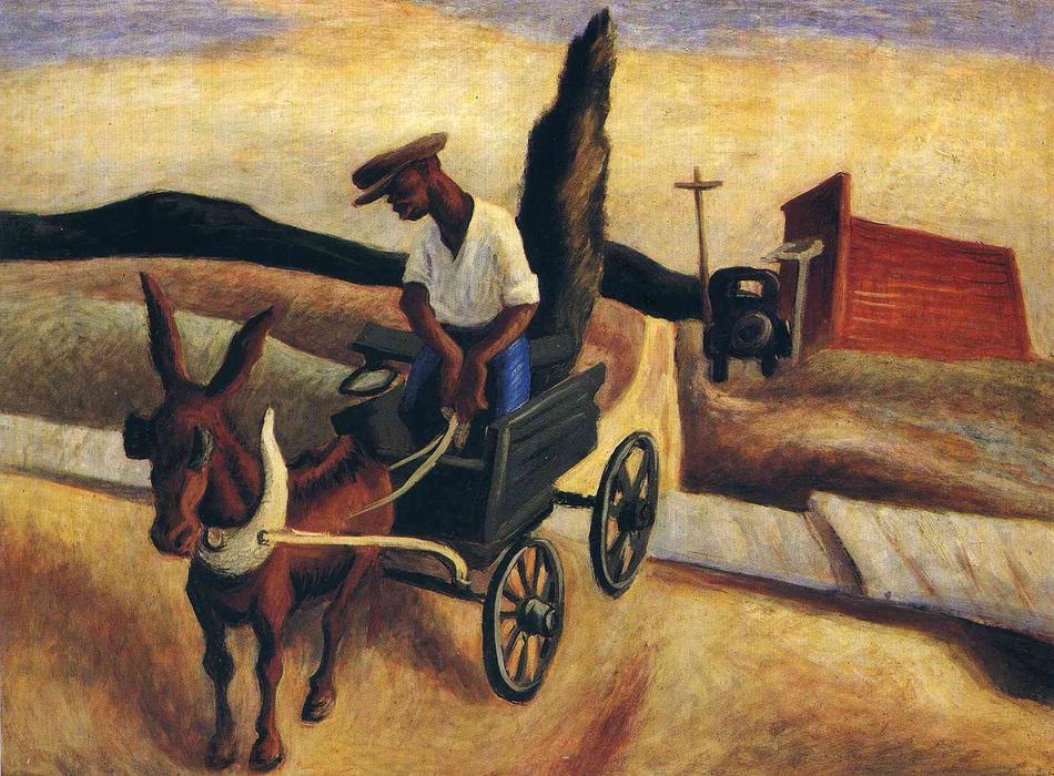 Wikioo.org - The Encyclopedia of Fine Arts - Painting, Artwork by Thomas Hart Benton - Lonesome Road