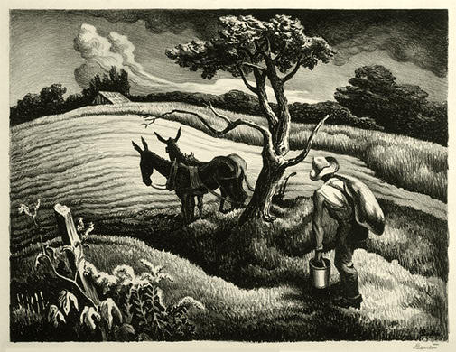 WikiOO.org - Encyclopedia of Fine Arts - Lukisan, Artwork Thomas Hart Benton - Approaching Storm
