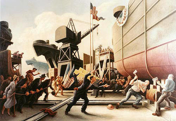 Wikioo.org - The Encyclopedia of Fine Arts - Painting, Artwork by Thomas Hart Benton - Cut the Line