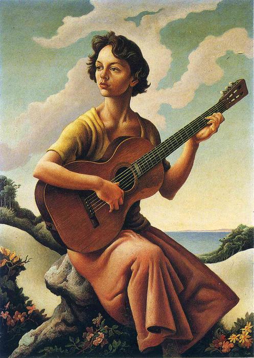 Wikioo.org - The Encyclopedia of Fine Arts - Painting, Artwork by Thomas Hart Benton - Jessie with Guitar