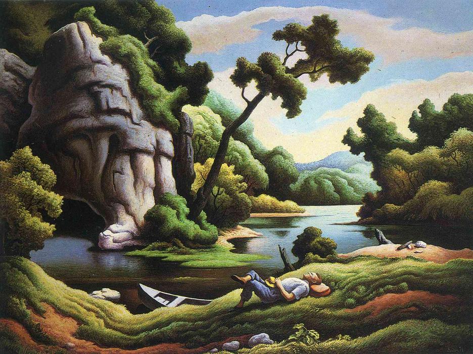 Wikioo.org - The Encyclopedia of Fine Arts - Painting, Artwork by Thomas Hart Benton - Cave Spring